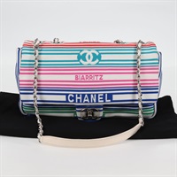 【原宿店限定】シャネル CHANEL ショルダーバッグ チェーン キャンバス ホワイト マルチカラー レディース 117109AM