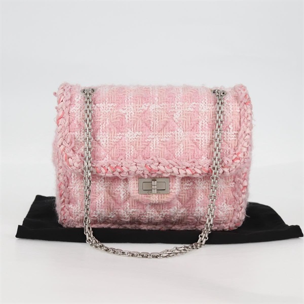 【原宿店限定】シャネル CHANEL マトラッセ 2.55 ショルダーバッグ チェーン ツイード ピンク レディース 121623AM