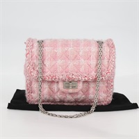 【原宿店限定】シャネル CHANEL マトラッセ 2.55 ショルダーバッグ チェーン ツイード ピンク レディース 121623AM