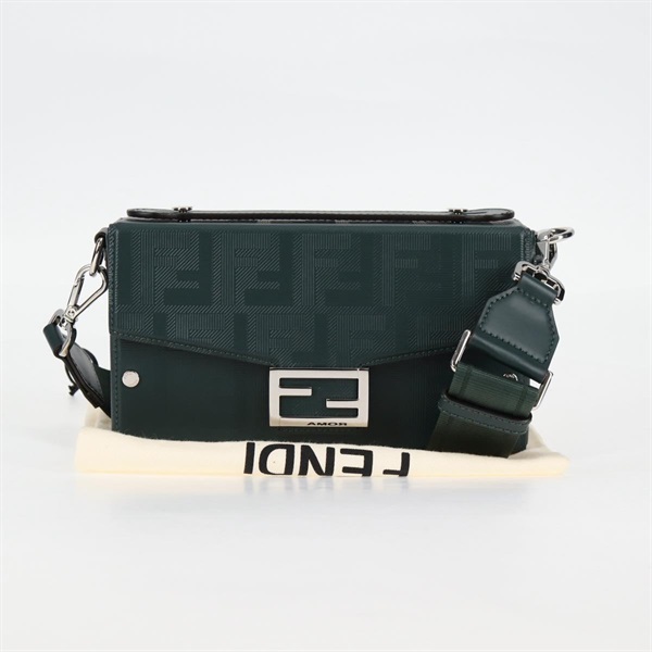 【原宿店限定】フェンディ FENDI バゲット ソフトトランク ハンドバッグ ズッカキャンバス レザー 2way グリーン レディース sw386AM