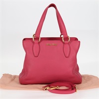 【原宿店限定】ミュウ ミュウ Miu Miu ハンドバッグ レザー 2way ピンク ゴールド レディース sw401M