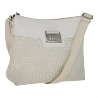 【原宿店限定】クリスチャンディオール Christian Dior ショルダーバッグ トロッターキャンバス ホワイト シルバー レディース 105952V