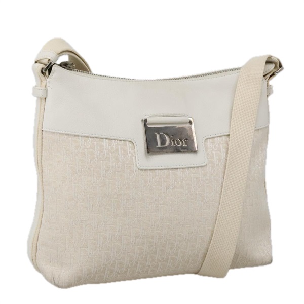 【原宿店限定】クリスチャンディオール Christian Dior ショルダーバッグ トロッターキャンバス ホワイト レディース 103087V