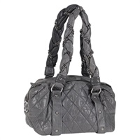 【原宿店限定】シャネル CHANEL ショルダーバッグ マトラッセ ココマーク レザー グレー シルバー レディース PP447V