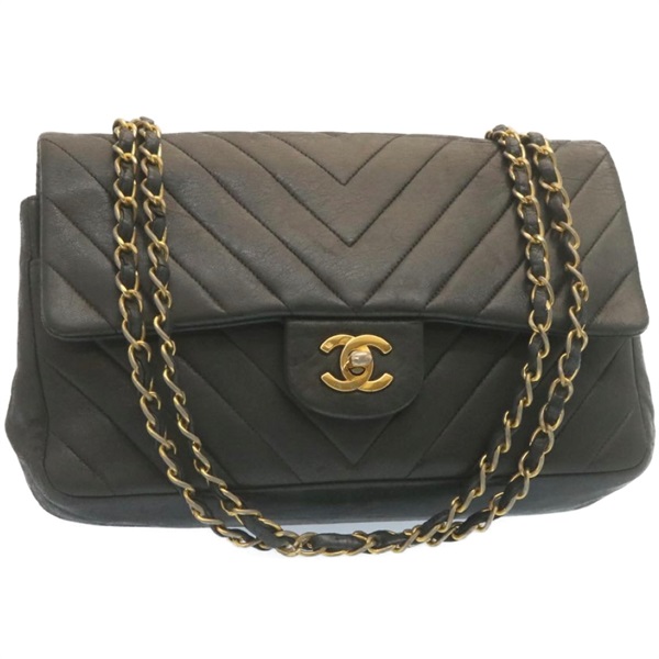 【原宿店限定】シャネル CHANEL ショルダーバッグ マドモアゼル ターンロック フラップ ラムスキン ブラック レディース ai677AV