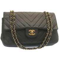 【原宿店限定】シャネル CHANEL ショルダーバッグ マドモアゼル ターンロック フラップ ラムスキン ブラック レディース ai677AV