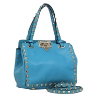 【原宿店限定】ヴァレンティノ VALENTINO トートバッグ レザー 2way ブルー レディース BA214V