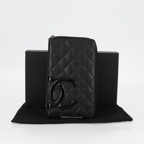 【原宿店限定】シャネル CHANEL 長財布 カンボンライン マトラッセ カーフレザー ブラック レディース ac3768AM