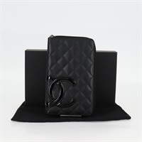 【原宿店限定】シャネル CHANEL 長財布 カンボンライン マトラッセ カーフレザー ブラック レディース ac3768AM