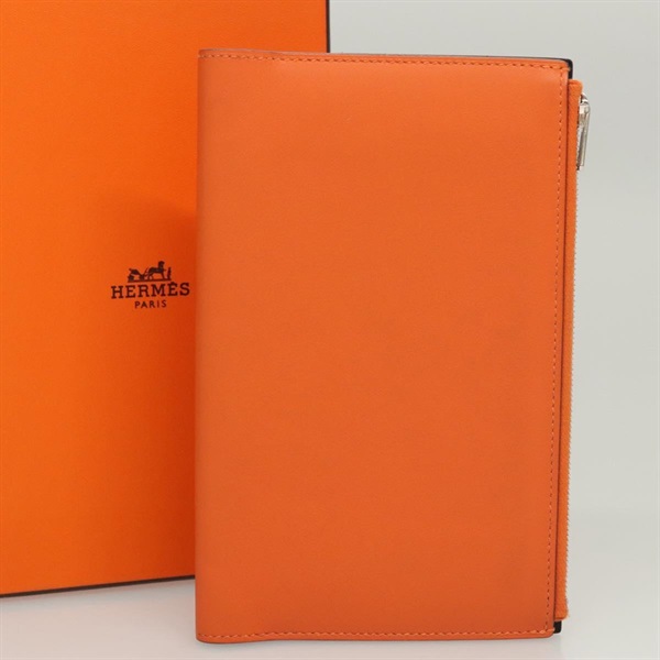 【原宿店限定】HERMES EAジップPM 手帳カバー ヴォースイフト オレンジ レディース 117190AM