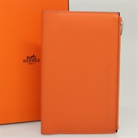 【原宿店限定】HERMES EAジップPM 手帳カバー ヴォースイフト オレンジ レディース 117190AM