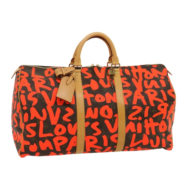 【原宿店限定】ルイ・ヴィトン LOUIS VUITTON キーポル50 ボストンバッグ モノグラムグラフィティ オレンジ M93699 レディース 29908SV