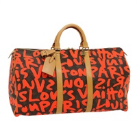 【原宿店限定】ルイ・ヴィトン LOUIS VUITTON キーポル50 ボストンバッグ モノグラムグラフィティ オレンジ M93699 レディース 29908SV