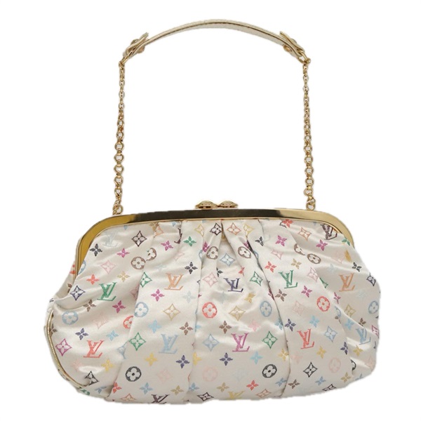 【原宿店限定】ルイ・ヴィトン LOUIS VUITTON オモニエール ポーチ マルチカラーサテン ホワイト M92060 レディース 104388SV