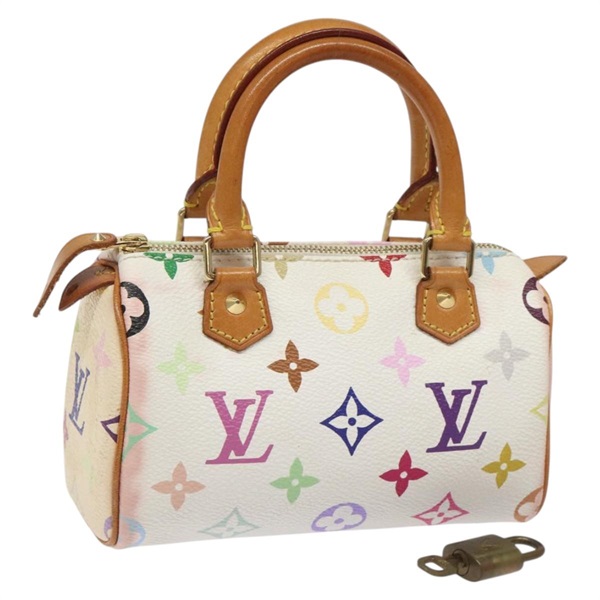 【原宿店限定】ルイ・ヴィトン LOUIS VUITTON ミニスピーディ ハンドバッグ モノグラム・マルチカラー ホワイト M92645 レディース BA414AV