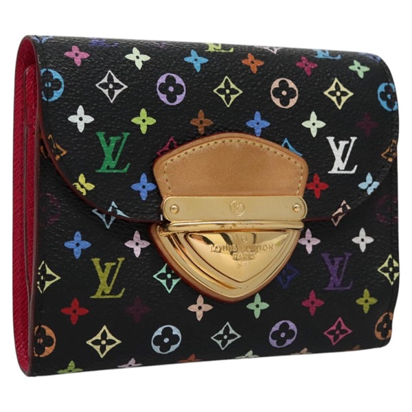 【原宿店限定】ルイ・ヴィトン LOUIS VUITTON ポルトフォイユ ジョイ 二つ折り財布 モノグラムマルチカラー ブラック M60282 レディース 99985V