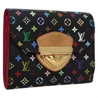 【原宿店限定】ルイ・ヴィトン LOUIS VUITTON ポルトフォイユ ジョイ 二つ折り財布 モノグラムマルチカラー ブラック M60282 レディース 99985V