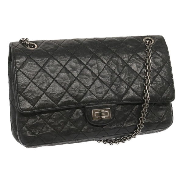 【原宿店限定】シャネル CHANEL ショルダーバッグ 2.55 マトラッセ チェーン エイジドカーフスキン ブラック A37586 レディース 67618A