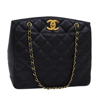 【原宿店限定】シャネル CHANEL ショルダーバッグ デカマトラッセ チェーン キャビアスキン ブラック レディース fm3373AV