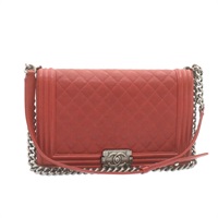【原宿店限定】シャネル CHANEL ショルダーバッグ ボーイシャネル マトラッセ チェーン フラップ レザー レッド レディース 28281AV