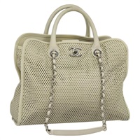 【原宿店限定】シャネル CHANEL ハンドバッグ チェーン レザー 2way ホワイト シルバー レディース BA840V
