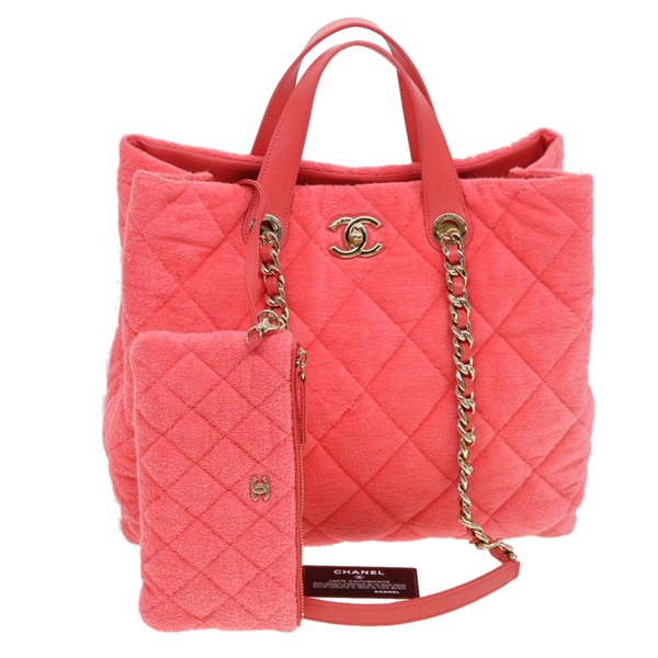【原宿店限定】シャネル CHANEL ハンドバッグ チェーン パイル 2way ピンク レディース ar9158SAV