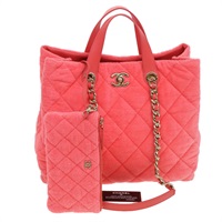 【原宿店限定】シャネル CHANEL ハンドバッグ チェーン パイル 2way ピンク レディース ar9158SAV