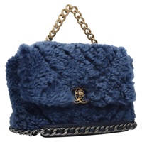 【原宿店限定】シャネル CHANEL ショルダーバッグ チェーン ムートン ブルー AS1160 レディース 113230AV