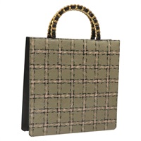 【原宿店限定】シャネル CHANEL ハンドバッグ チョコバー  チェーン エナメル レザー ベージュ レディース bs23554V