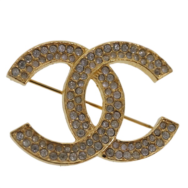 【原宿店限定】シャネル CHANEL ブローチ ココマーク ラインストーン メタル ゴールドトーン レディース ar12671V