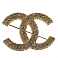 【原宿店限定】シャネル CHANEL ブローチ ココマーク ラインストーン メタル ゴールドトーン レディース ar12671V