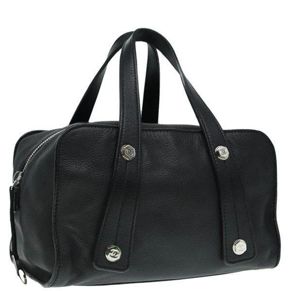【原宿店限定】シャネル CHANEL ハンドバッグ レザー ブラック レディース bs18281