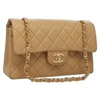 【原宿店限定】シャネル CHANEL ショルダーバッグ マトラッセ 25 チェーン ラムスキン ベージュ ゴールド レディース 99970SAV