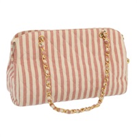 【原宿店限定】シャネル CHANEL ショルダーバッグ マトラッセ チェーン キャンバス ホワイト レッド レディース 69059SAV