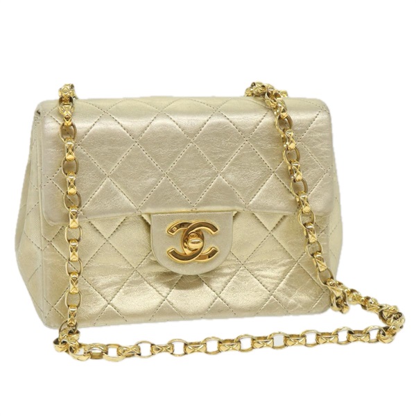 【原宿店限定】シャネル CHANEL ショルダーバッグ マトラッセ チェーン ラムスキン ゴールド レディース 58346SAV