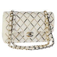 【原宿店限定】シャネル CHANEL ショルダーバッグ マトラッセ チェーン ラムスキン ホワイト レディース PP140AV