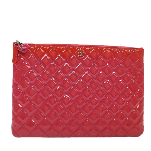 【原宿店限定】シャネル CHANEL クラッチバッグ マトラッセ パテント ピンク レディース bs18168