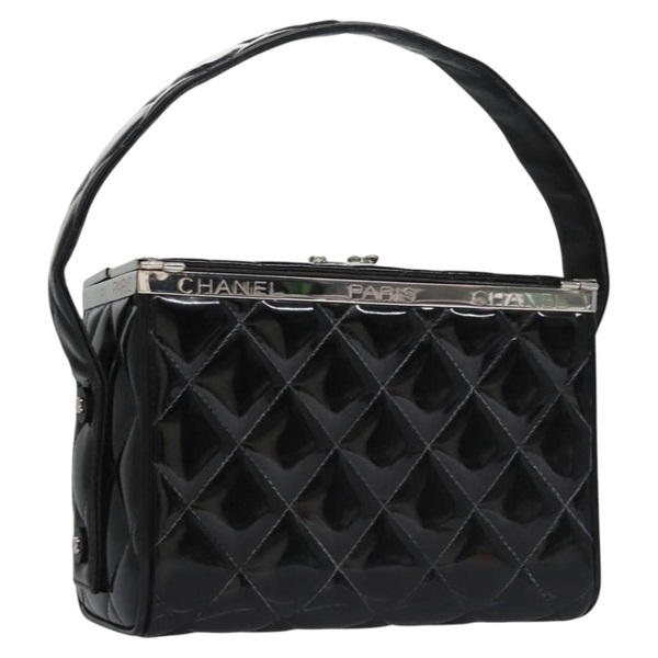 【原宿店限定】シャネル CHANEL ハンドバッグ マトラッセ パテントレザー ブラック レディース BA452AV