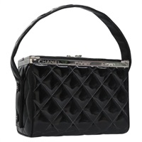 【原宿店限定】シャネル CHANEL ハンドバッグ マトラッセ パテントレザー ブラック レディース BA452AV