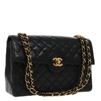 【原宿店限定】シャネル CHANEL ハンドバッグ マトラッセ ターンロック チェーン ラムスキン ブラック ゴールド レディース yk15738AV