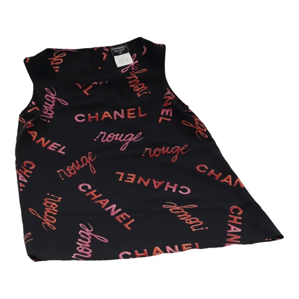 【原宿店限定】シャネル CHANEL タンクトップ シルク ブラック レディース FF1644M