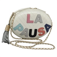 【原宿店限定】シャネル CHANEL ショルダーバッグ Vステッチ LA PAUSA チェーン レザー ホワイト レディース bs23014AV