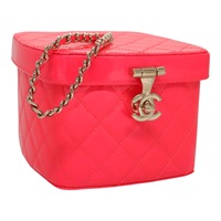 【原宿店限定】シャネル CHANEL 化粧ポーチ バニティ エナメル ピンク レディース FF4627AV