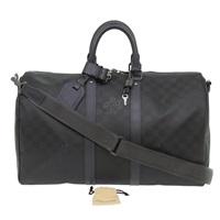 【原宿店限定】ルイ・ヴィトン LOUIS VUITTON キーポルバンドリエール45 ボストンバッグ ダミエカーボン ブラック N41324 レディース 46967SV