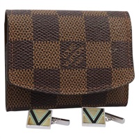 【原宿店限定】ルイ・ヴィトン LOUIS VUITTON カフスケース ダミエ エベヌ カフス レディース 114638