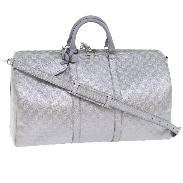 【原宿店限定】ルイ・ヴィトン LOUIS VUITTON キーポルバンドリエール50 ボストンバッグ ダミエグリッター シルバー N58041 レディース 52528SV