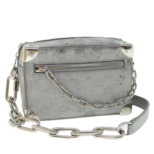 【原宿店限定】ルイ・ヴィトン LOUIS VUITTON ミニソフトトランク ショルダーバッグ ダミエグリッター シルバー M59726 レディース 51371AV