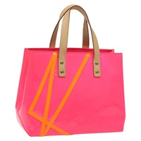【原宿店限定】ルイ・ヴィトン LOUIS VUITTON リードPM ハンドバッグ モノグラム ヴェルニ フルオ レッド オレンジ M91903 レディース yk17584AV