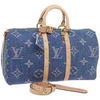 【原宿店限定】ルイ・ヴィトン LOUIS VUITTON キーポルバンドリエール45 ボストンバッグ モノグラムデニム ブルー M24315 レディース ar11398SM