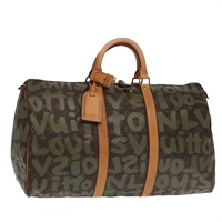 【原宿店限定】ルイ・ヴィトン LOUIS VUITTON キーポル50 ボストンバッグ モノグラム グラフィティ カーキ M92196 レディース 90286AV